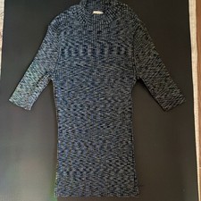 Elie Tahari Ribbed Knit Mock Neck Pullover Sweater Multicolor Stretch S/P