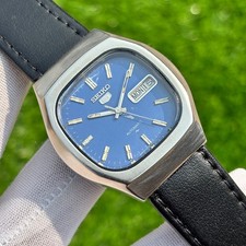 Rare Vintage Seiko 5 Blue Dial Automatic Japan Made Men's Watch 7009-5180