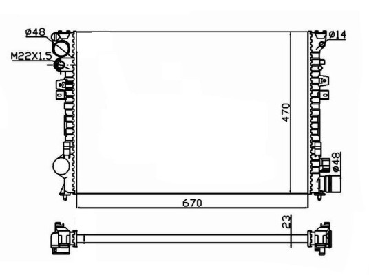 NRF 58958A Kühler, Motorkühlung für CITROËN,FIAT,LANCIA,PEUGEOT