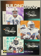 1997 Collector's Choice Building Blocks MARINO DRAYON ABDUL-JABBAR #367 Dolphins