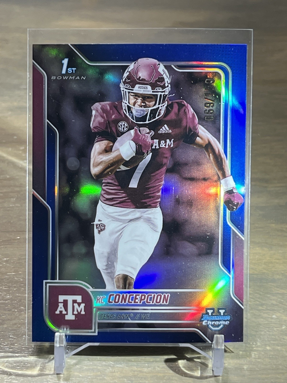 2025 Bowman University Chrome 1st KC Concepcion Blue Refractor #69/150 Texas A&M