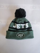 New York Jets Youth Cuffed Knit Stocking Hat Pom Pom Green White Winter Beanie