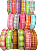 Plaid Wired Ribbon - Multi-Color 1.5 Inch x 10 Yards