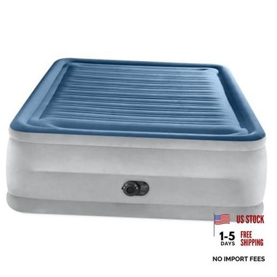 Intex: Dura-Beam Deluxe Comfort-Plush Air Mattress - 22'' Blue - Queen Queen