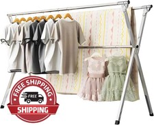 Tendedero plegable 79" acero inoxidable con 20 ganchos, interior/exterior