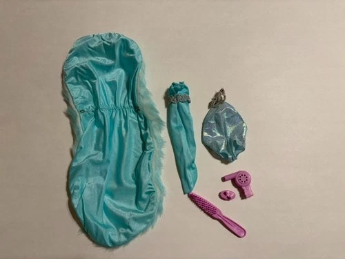 Vintage Barbie aqua Magic Moves cape skirt bodysuit accessories