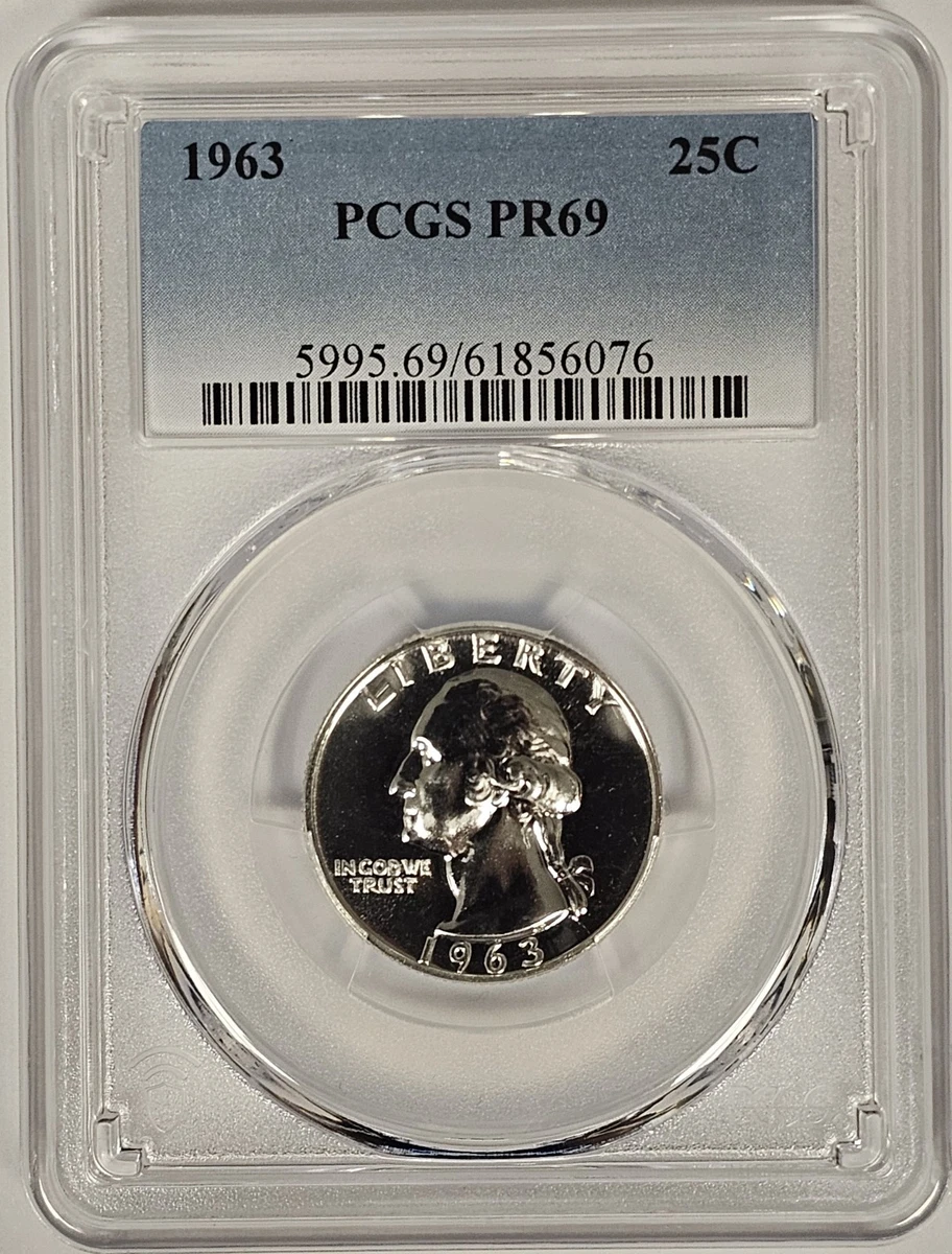 Proof PR 69 Graded 1963 Washington Quarters (1932-1998) for sale