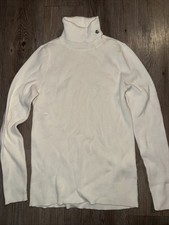 Vintage Lauren Ralph Lauren LRL Ivory Turtle Neck Ribbed Sweater Women  s Large