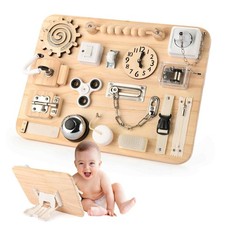 Montessori Large Busy Board for 1 2 3 4 Year Old- Wooden Sensory Toys -Fidget...