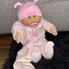 Vtg Cabbage Patch Kids / Doll Preemie Bald & Brown Eyes, Dimple, Pacifier  CPK