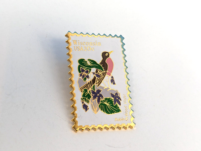 #ad #ad Wisconsin Postage Stamp 20c Robin Spring Lapel Hat Pin $7.99