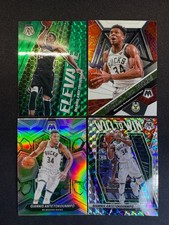 (4) Giannis Antetokounmpo Mosaic Elevate Green Prizm Will To Win Silver Bucks
