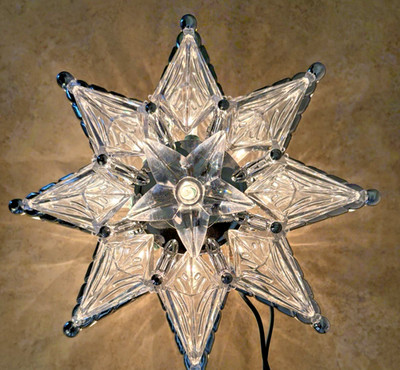 Star Christmas Tree Topper Crystal Clear Acrylic 8'' Two Sided by Northlight