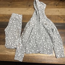 Abercrombie  Fitch Girls' Active 2-Piece Hoodie Sweatsuit Set Size 5/6, Gray