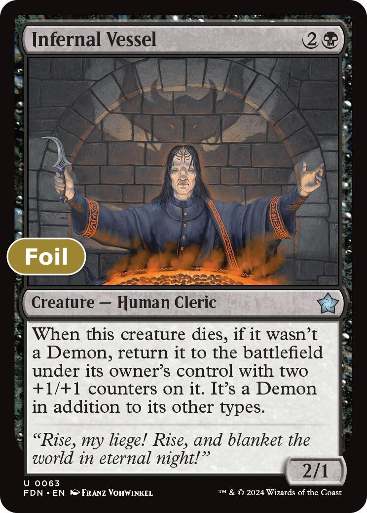 Infernal Vessel Uncommon Foil 63 FDN Foundations NM