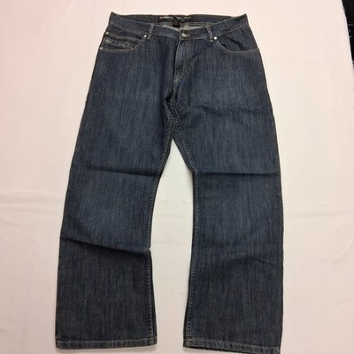 VTG Reell USA Barfly Mens Baggy Jeans Grunge Y2K Sz 38x32 Cotton Dark Blue Denim
