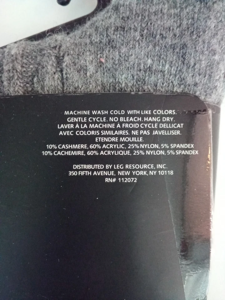 Calcetines para mujer Ann Klein gris mezcla de cachemir, talla 9-11 Foto 2 de 3