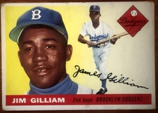Jim Gilliam 1956 Topps Brooklyn Dodgers VERY GOOD in hard case