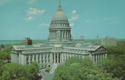 Vintage Madison Wisconsin State Capitol Postcard with Dome View