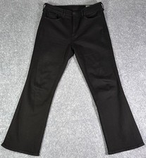 Rag & Bone Hana High Rise Crop Boot Cut Jeans Black W2015K502 Size 32 USA Made