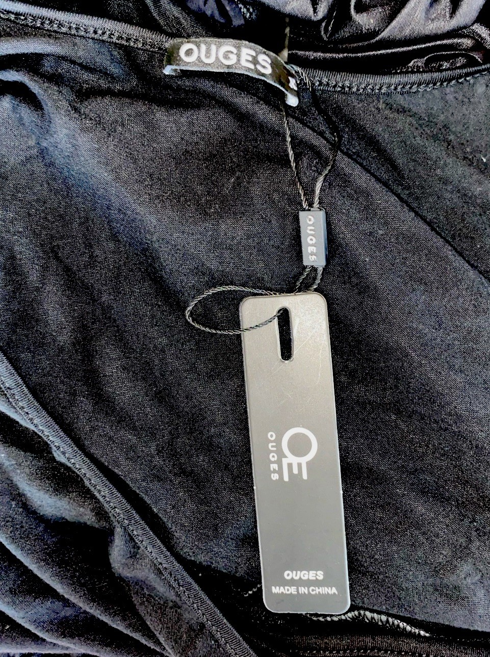 OUGES Women's Black Long Sleeve V-Neck Wrap Waist… - image 6