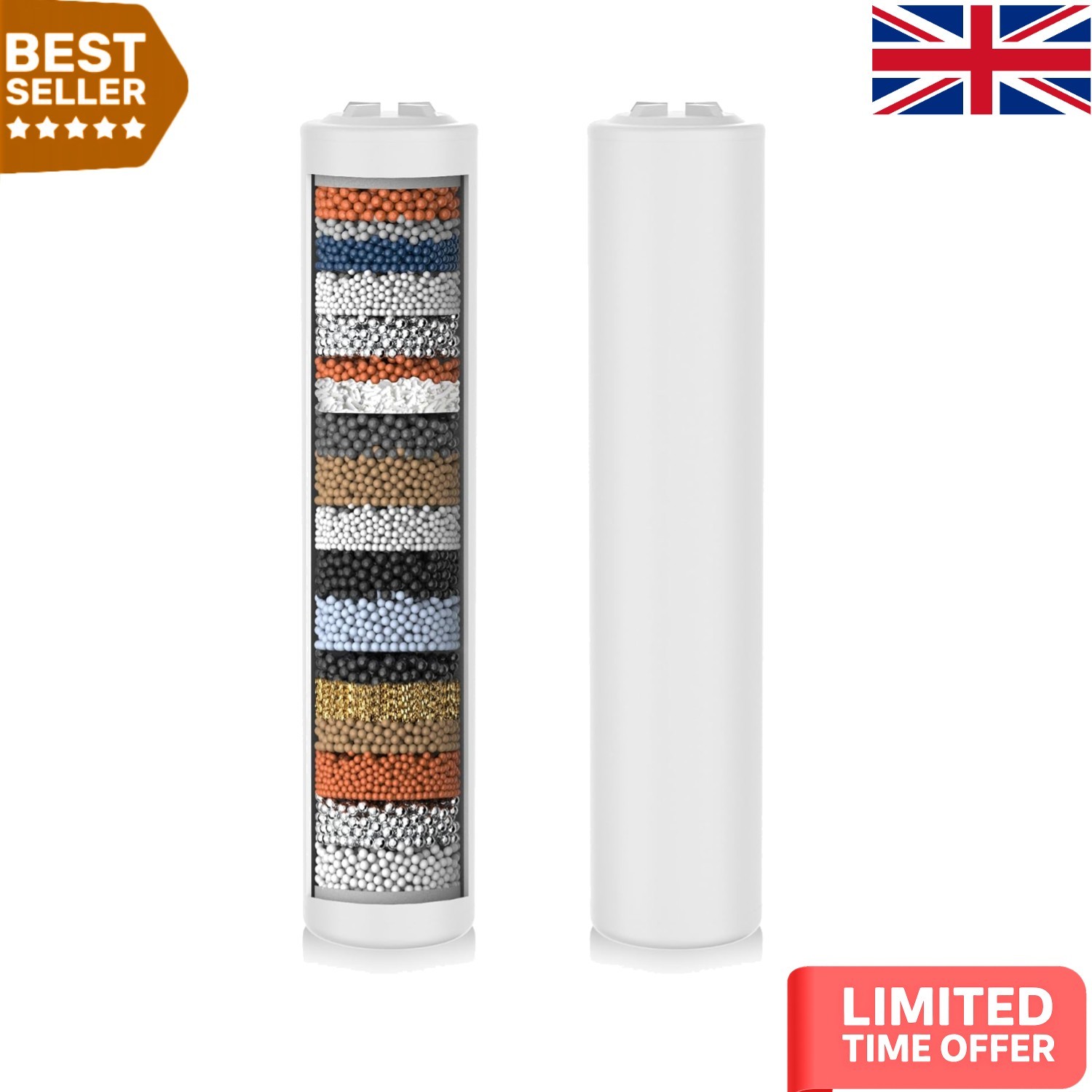 2Pack Shower Filter Cartridges for Hard Water - Chlorine & Impurity Reduction
