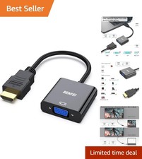 Compact HDMI to VGA Adapter - Reliable Gold-Plated Design for Easy Connectivity