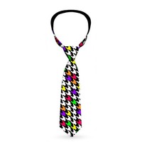 Necktie Standard - Houndstooth Black/White/Multi Neon (Us Import) Acc Neu