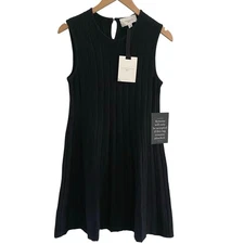 Tuckernuck Pomander Place Sleeveless Ribbed Knit Dress Black Womens Size Small 