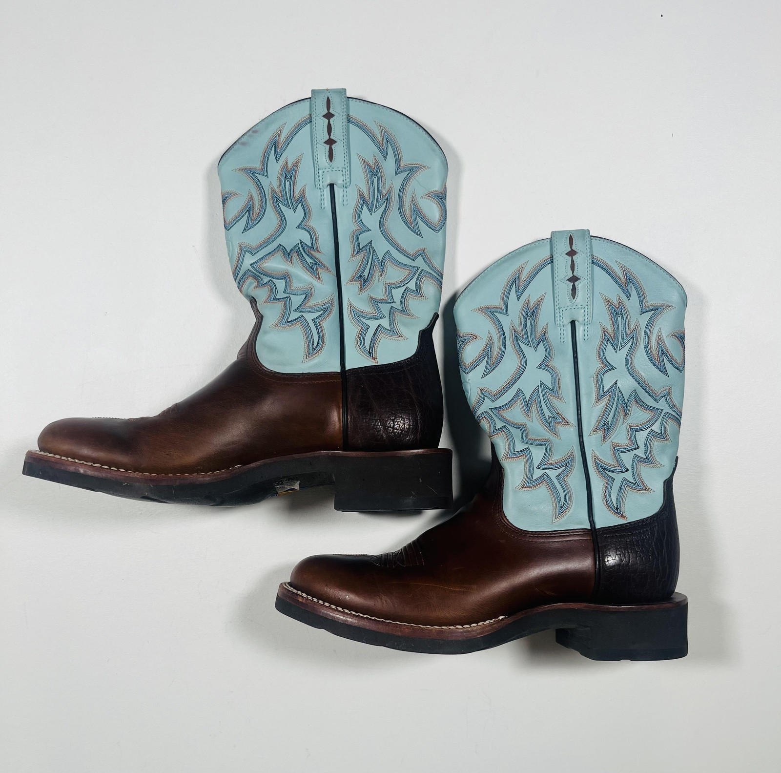 S Size 9d Western Cowboy Leather Walnut 38823