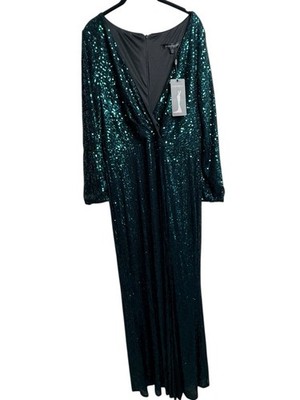 Ever Pretty Emerald Sequin Formal Gown 5XL Fits 2X 3X Evening NWT Plus Size  | eBay