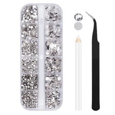 Clear Rhinestones for Crafts - 2000PCS, 6 Sizes (1.5-6Mm)