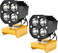2 Packs 40W LED Work Light Compatible with Dewalt 20V Battery-6000LM Flashlight