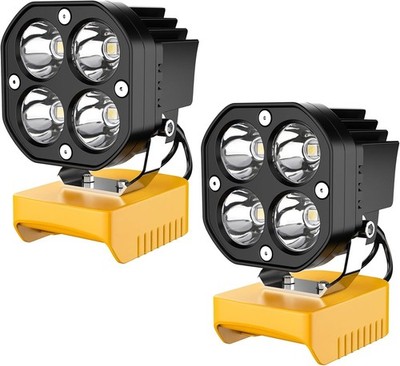 2 Packs 40W LED Work Light Compatible with Dewalt 20V Battery Emergency Lighting