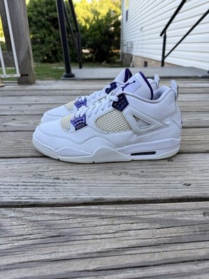 Nike Jordan Air Jordan 4 Retro Metallic Court Purple White Basketball Sneakers