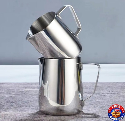 Edelstahl Milchaufschäumkrug Set 100ml 350ml 600ml Latte Art Kanne