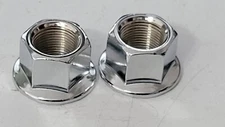 old mid school NOS chrome 14 14mm mm axle nuts pair set bmx freestyle bike hub