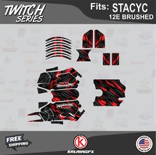 Graphics Kit for  STACYC 12E Brushed Electric Bike Twitch-red