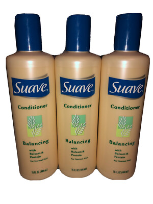 (3) Suave Balsam & Protein Conditioner Balancing Body Normal Hair 15oz