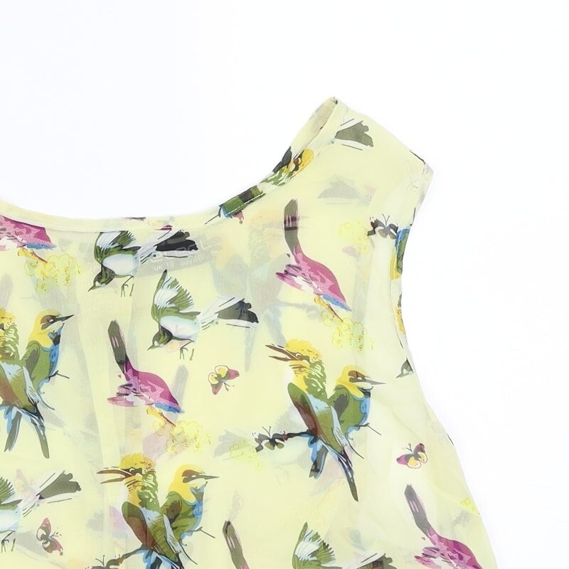 Select Womens Yellow Polyester Blend Button-Up Si… - image 4