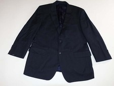 Jos. A. Bank Men's Herringbone Suit Jacket Size 46 Regular Navy Blue Wool Blazer
