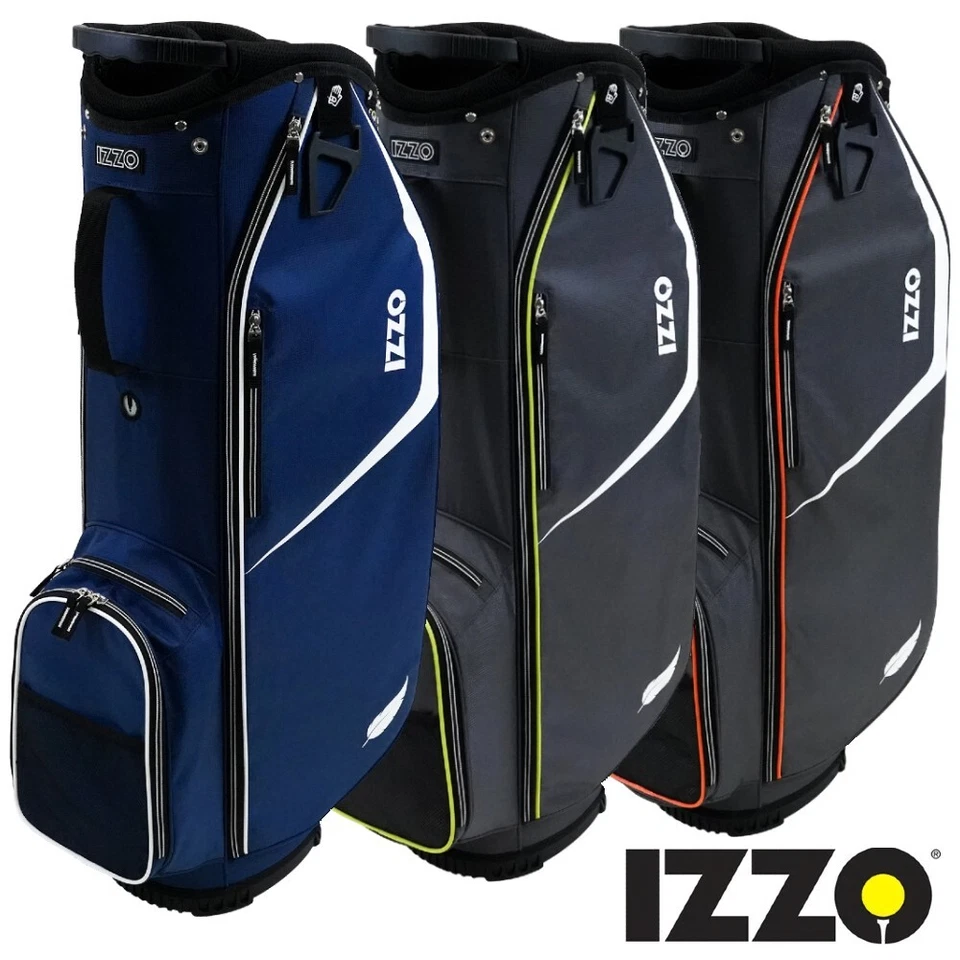 IZZO GOLF IZZO 2025 ULTRA LIGHT PREMIUM GOLF CART BAG / 14 WAY DIVIDER GOLF TROLLEY BAG