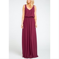 Show Me Your MuMu Kendall Maxi Dress, Merlot Chiffon, S