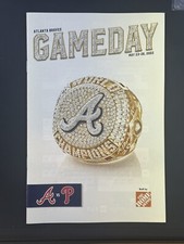 Atlanta Braves Gameday Program May 23-26 2022 Championship Ring Phillies