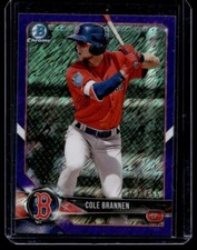 2018 Bowman Chrome Purple Shimmer Cole Brannen /655 #BCP154