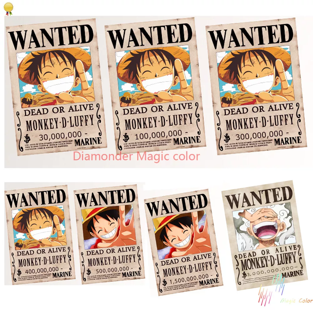 Diamonder One Piece Wanted Hat Luffy 3 Billion Bounty Nika Luffy