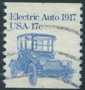 US Scott 1906 - 17c Electric Auto Split Number - Used PS1 - Plate Number 1