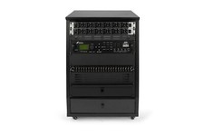 Gator Elite Series 12U Angled Studio Rack with Locking Casters - Black Finish