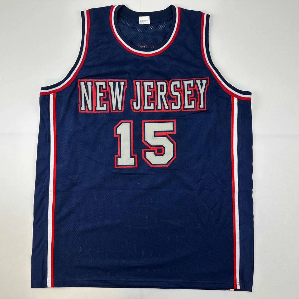 Autographed/Signed Vince Carter New Jersey NJ Navy Blue Jersey PSA/DNA COA - Image 4 of 4