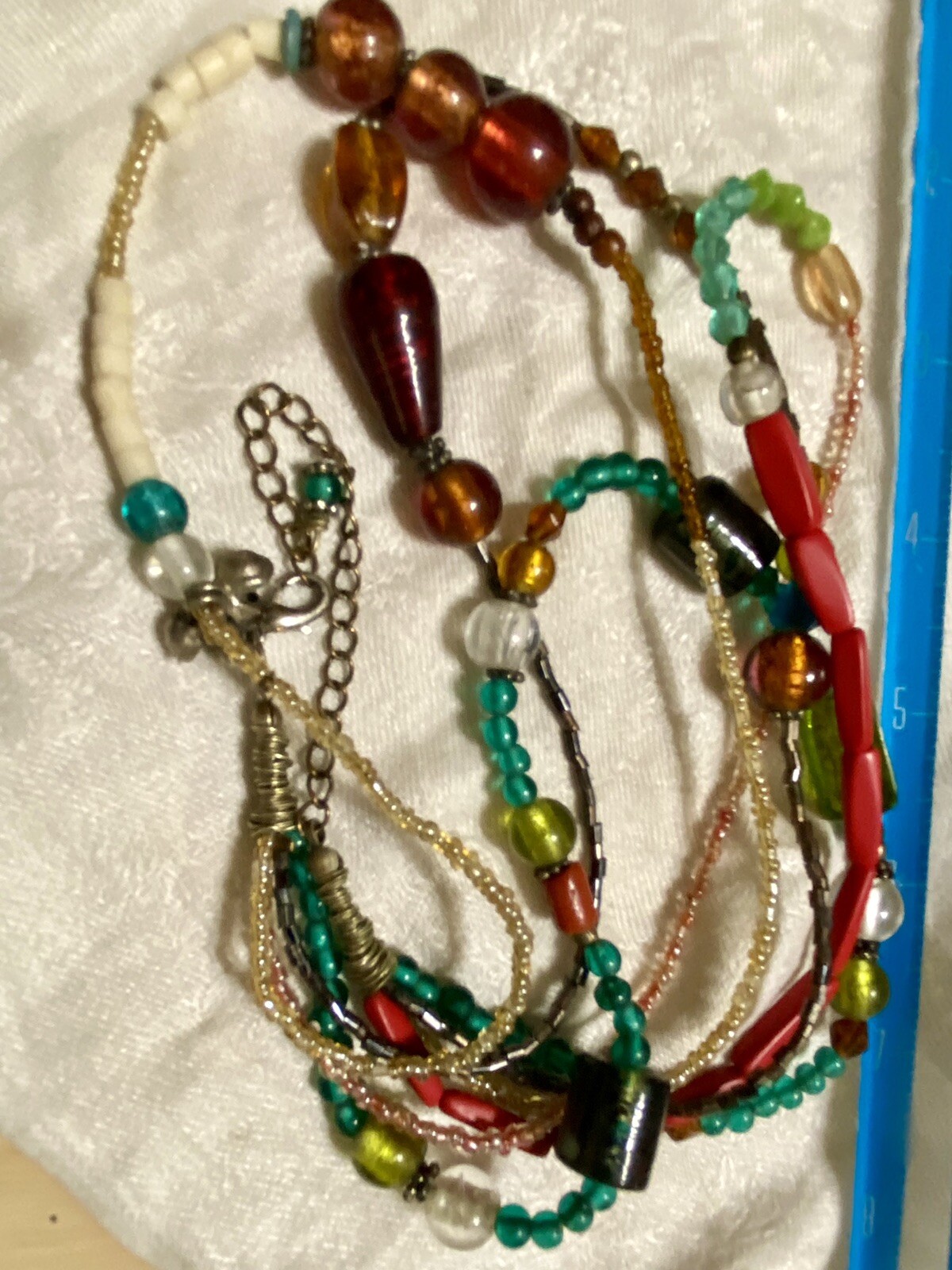 Artisan Crafted MulticoloredMultistrand Glass Bea… - image 4